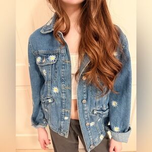 Bagatelle Blue Denim Jacket with daisies Y2K vibes